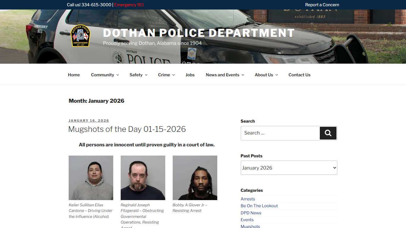 January 2026 – Dothan Police Department
